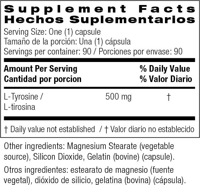 L-Tyrosine Supplement Facts
