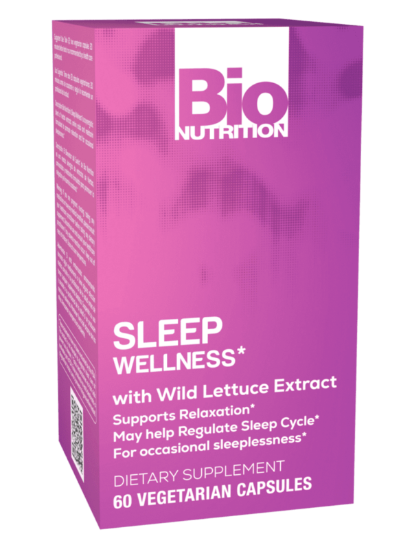 Bio nutrition sleep wellness with wild lettuce extract 60 capsules.