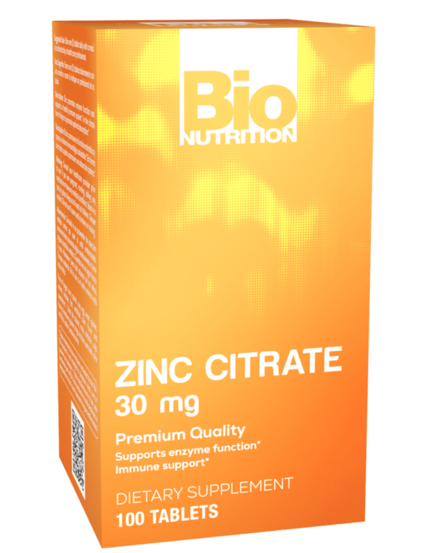 Bio nutrition zinc citrate 30 tablets.